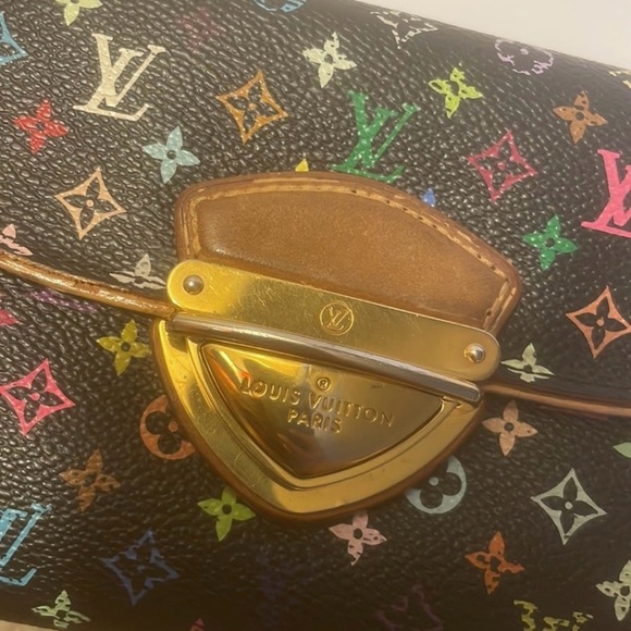 Louis Vuitton Black Murakami Multi Color Bucket Wallet - Picture 14 of 15
